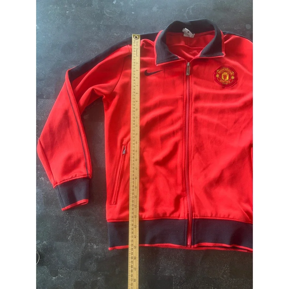 Nike Manchester United Track Jacket Mens Medium Red Black Full Zip Soccer MUFC